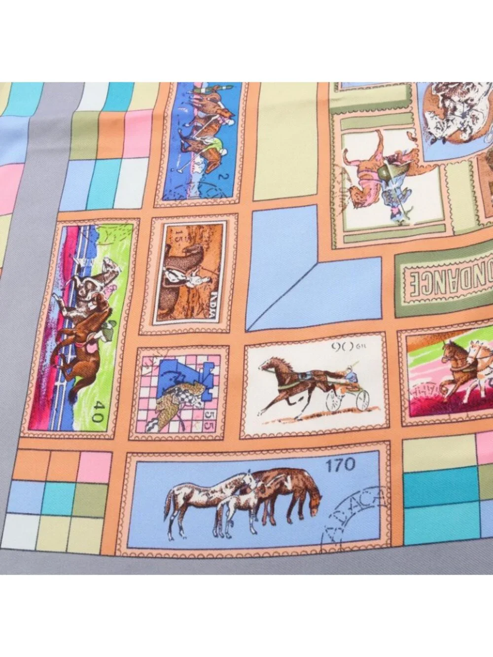 Hermes Scarf Carre 90 Correspondance Silk